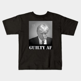 TRUMP MUGSHOT GUILTY AF Kids T-Shirt